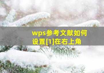 wps参考文献如何设置[1]在右上角